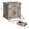 Greige End Table with Barn Door Storage Power Outlets USB Type-C Ports